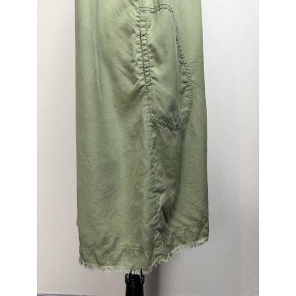 Loft Outlet Sleeveless Dress Raw Hem Pockets Sz XL Mid Length Green Casual - Picture 7 of 13